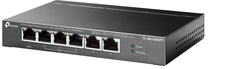 TP-Link Desktop/pedestal PoE+ ports 4