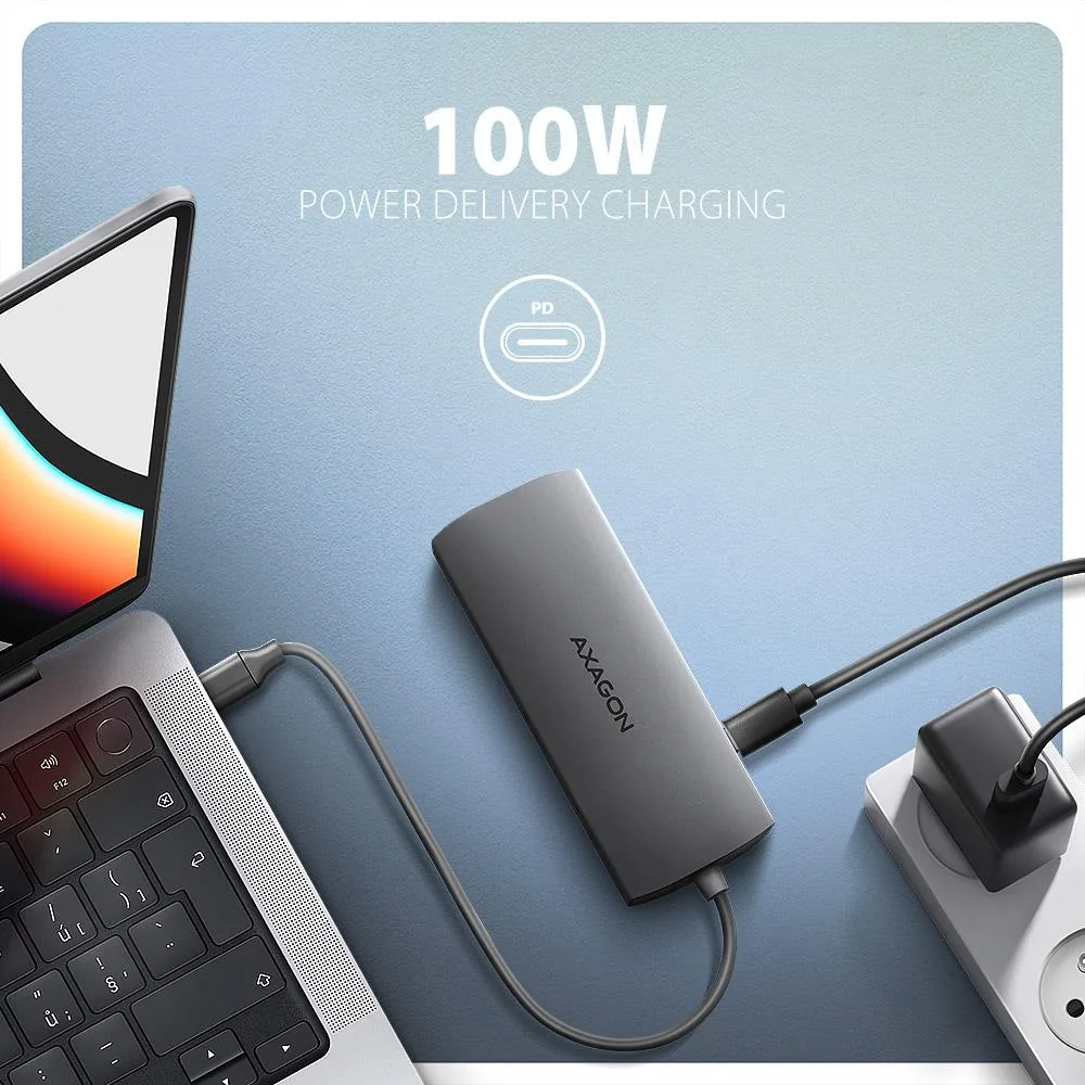 Axagon I O Hub USB-C HMC-8HLSA