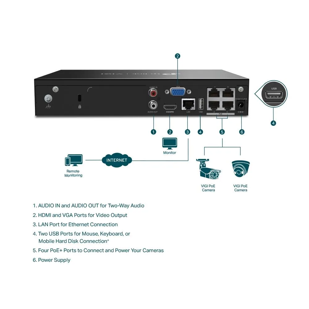 TP-Link võrgusalvesti VIGINVR1004H VIGINVR1004H-4P