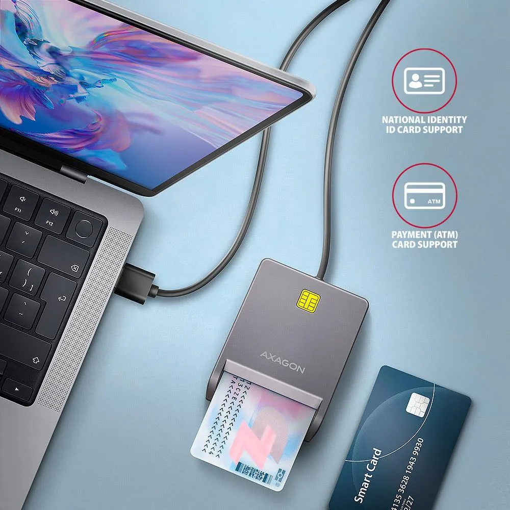Axagon kaardilugeja Flat Smartcard ID CRE-SM3T - Pilt 3