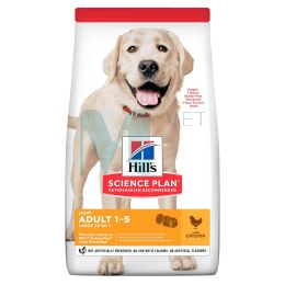 HILLS KOERA TÄISSÖÖT LIGHT SUUR TÕUG KANA 14KG