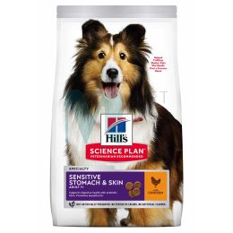 HILLS KOERA TÄISSÖÖT SENSIT.STOMACH/SKIN KESK.TÕUG KANA 14KG