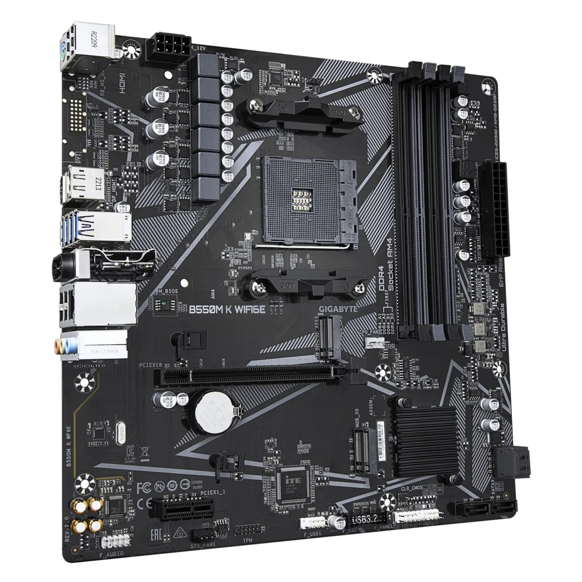 GIGABYTE AMD B550 Socket AM4 micro ATX B550M K WF6E — emaplaat