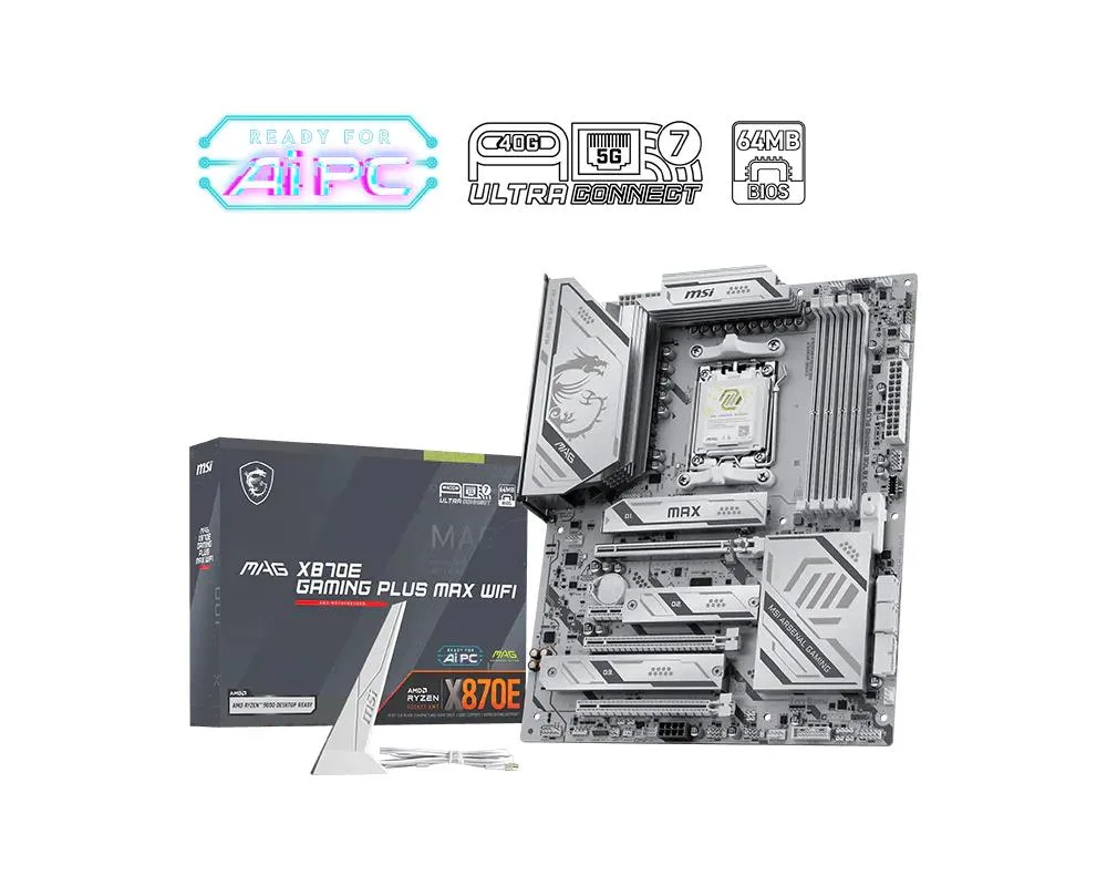 MSI AMD X870E Socket AM5 ATX RAM DDR5-SDRAM MAG X870E GAMING PLUS MAX WIFI — emaplaa